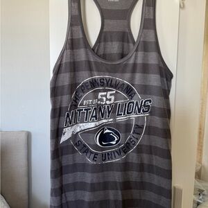 Gray Striped pen state Lions Tank Top